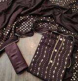  Fapic Sensational Salwar Suits & Dress Materials - Dm 1001 Brown