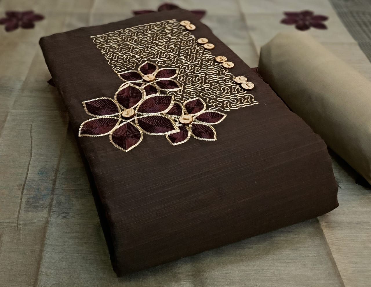 Ramsha Fabulous Salwar Suits & Dress Materials - Dm 1079 Brown