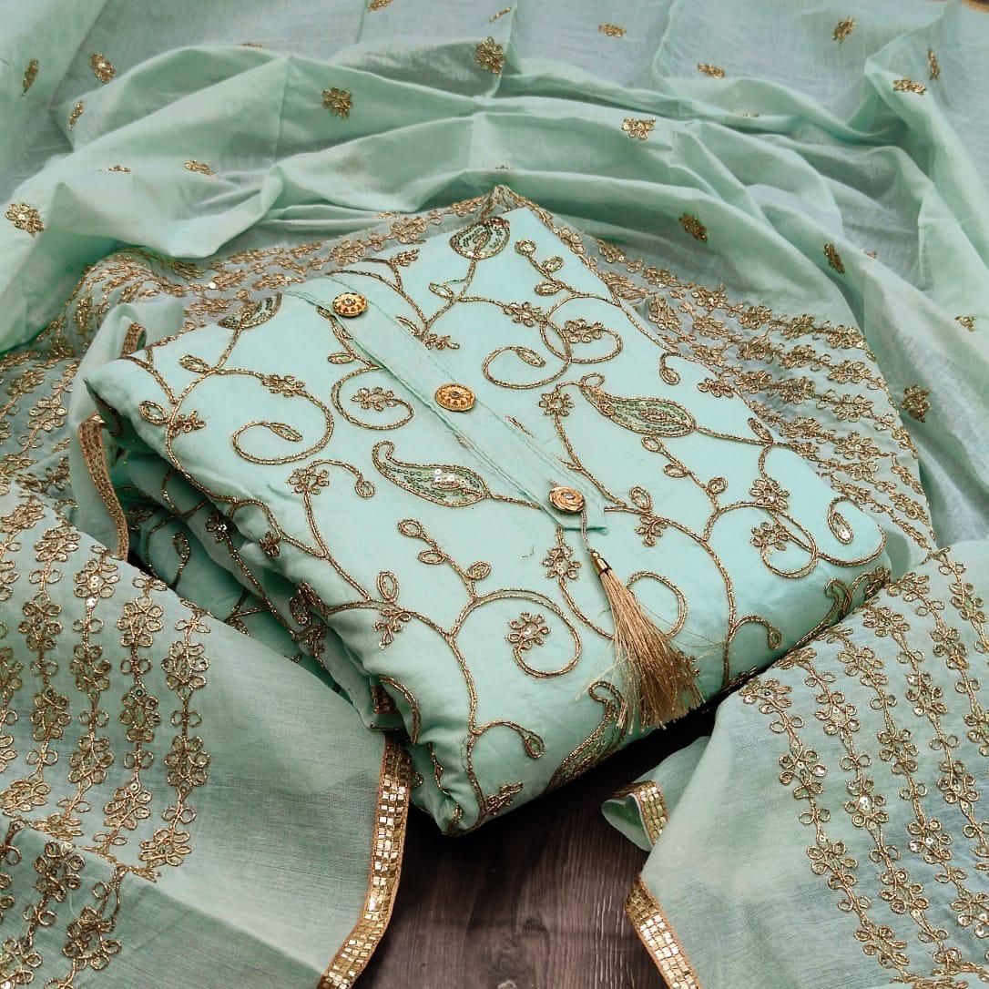 Exclusive Indian Semi Modal Three Piece - Dm-2143-Rama