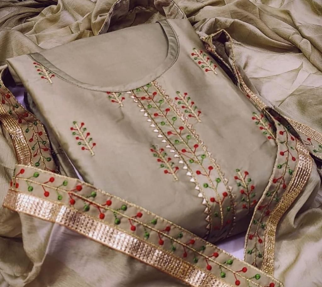 Exclusive Indian Cotton Three Piece - Dm-2133-Brown